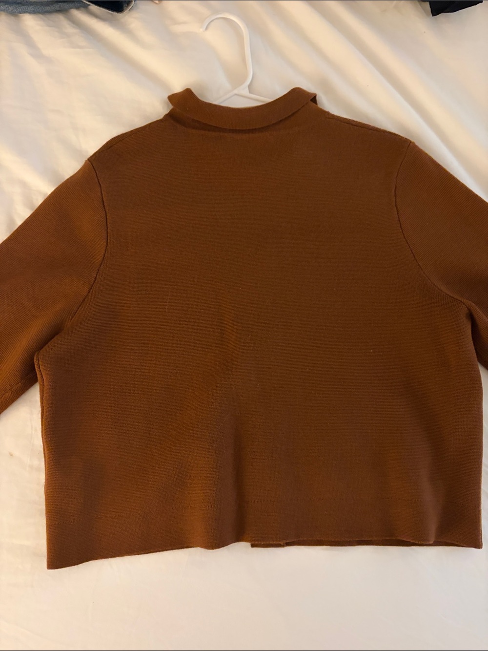 Sezane “Betty” Cardigan — Brown Wool-Blend Button Cardigan Jacket - Picture 4 of 5